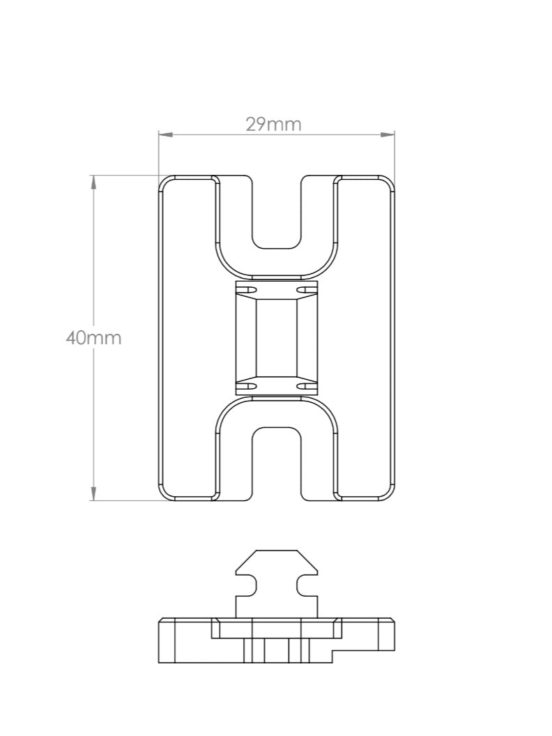 Camec Caravan Door Parts - Catches for 3 Point Door - Aluminium Remote Clips