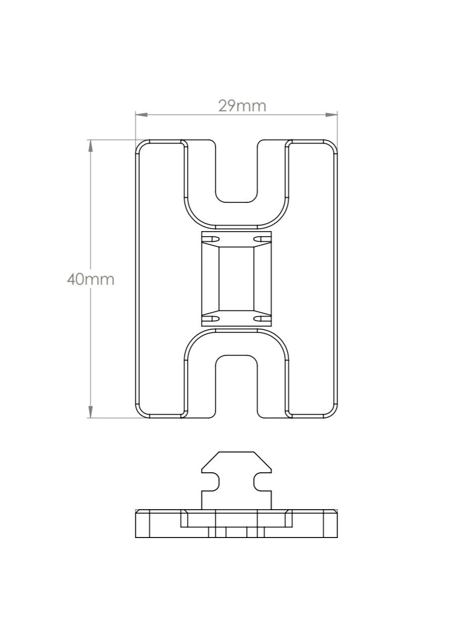Camec Caravan Door Parts - Catches for 3 Point Door - Aluminium Clips 65mm Door