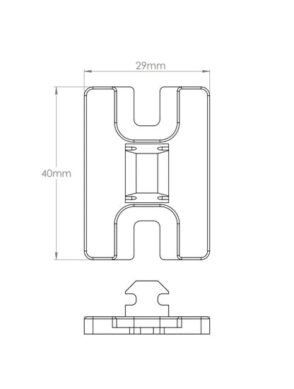 Camec Caravan Door Parts - Catches for 3 Point Door - Aluminium Clips 65mm Door
