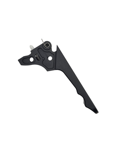 Black mechanical component on a light gray background
